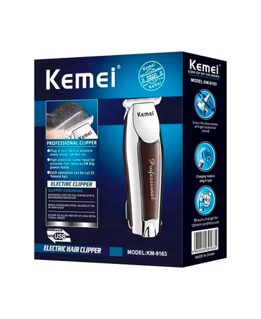KEMEI TRIMMER INALAMBRICA PLATA CON VINO KM-9163