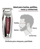 KEMEI TRIMMER INALAMBRICA PLATA CON VINO KM-9163
