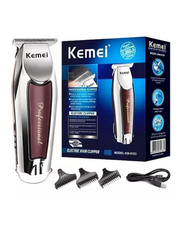 KEMEI TRIMMER INALAMBRICA PLATA CON VINO KM-9163