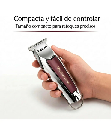 KEMEI TRIMMER INALAMBRICA PLATA CON VINO KM-9163