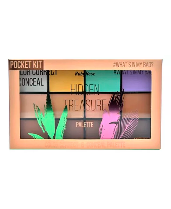 RUBY ROSE HIDEN TREASURE PALETA DE CORRECTORES 12 TONOS HB-8098