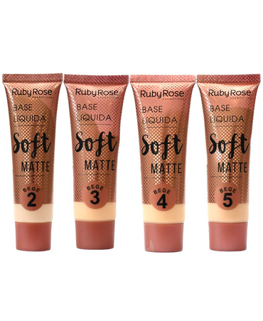 RUBY ROSE LIQUID FOUNDATION SOFT MATTE BEIGE HB-8050 BLISTER C/48