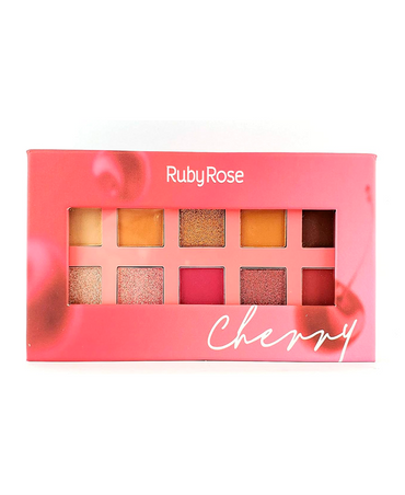 RUBY ROSE CHERRY KIT 10 SOMBRAS 6 MATTE /4 METALICOS HB-1050