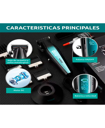 VGR CLIPPER NEGRO CON DORADO/VERDE 9000 RPM V-270 - El Palacio De La Belleza