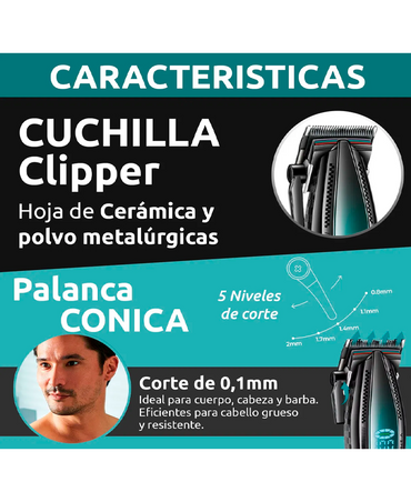 VGR CLIPPER NEGRO CON DORADO/VERDE 9000 RPM V-270 - El Palacio De La Belleza