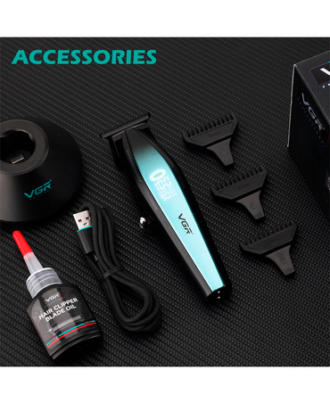 VGR TRIMMER NEGRO CON VERDE 9000 RPM V-992 - El Palacio De La Belleza