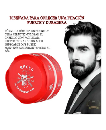 ROCCO AQUA HAIR GEL WAX RED 150 ML.