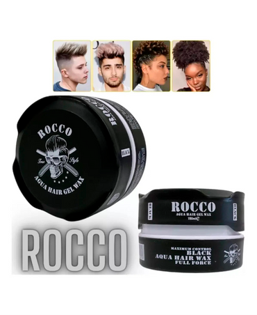 ROCCO AQUA HAIR GEL WAX BLACK 150 ML.