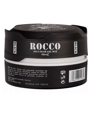ROCCO AQUA HAIR GEL WAX BLACK 150 ML.