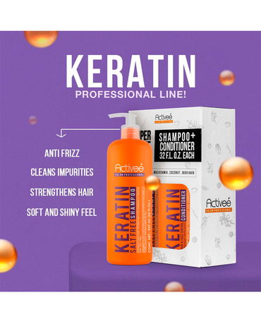 ACTIVEE DUO KERATIN SHAMPOO Y ACONDICIONADOR 32 OZ.