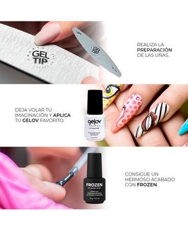GLOSS OVER FROZEN FINISH GEL TERMINADO MATE 15 ML.