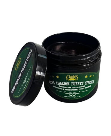 CHARLES CERA CITRICA BARBA Y CABELLO FIJACION FUERTE 113 GRS.