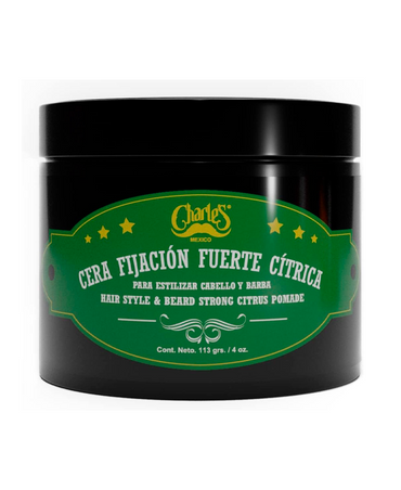 CHARLES CERA CITRICA BARBA Y CABELLO FIJACION FUERTE 113 GRS.