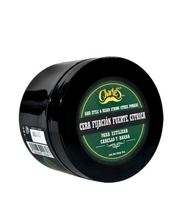 CHARLES CERA CITRICA BARBA Y CABELLO FIJACION FUERTE 226 GRS.