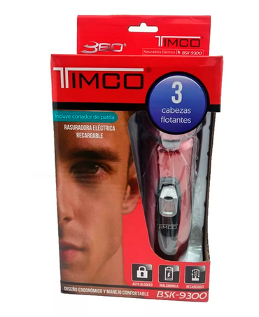 TIMCO RASURADORA RECARGABLE ROJA BSK-9300-R