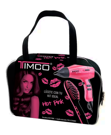 TIMCO MALETIN KIT-HOTPINK SECADORA+CEPILLO ELECTRICO