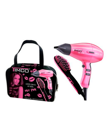 TIMCO MALETIN KIT-HOTPINK SECADORA+CEPILLO ELECTRICO