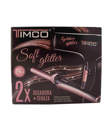 TIMCO COMBO GOLDEN GLITTER SECADORA + TENAZA COM-9