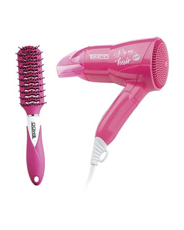 TIMCO KIT COM-10X KISS MY HAIR SECADORA+CEPILLO