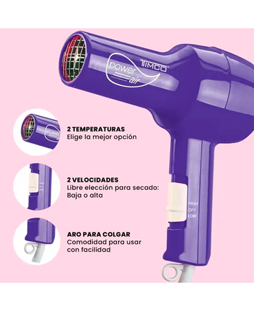 TIMCO POWER PURPLE SECADORA Y TENAZA COMTC1800TR21
