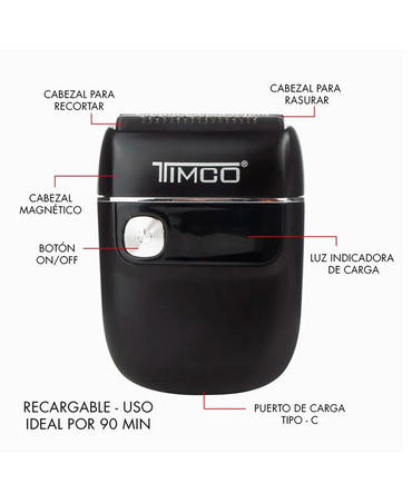 TIMCO WET & DRY RECORTA Y RASURA AFEITADORA RECARGABLE BSKA588