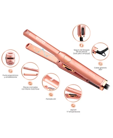 TIMCO KERATIN ROSE GOLD PLANCHA ALACIADORA TITANIO P1098 KERATINAS 15 MM