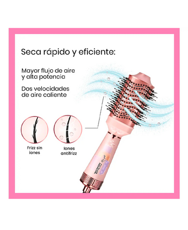 TIMCO CEPILLO SECADORA BARRIL DE CERAMICA Y KERATINA AJHB2007 ROSE GOLD