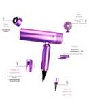 TIMCO SET SECADORA LUXURY PLEGABLE + PLANCHA PURPLE PK-M/ PKMSM3600