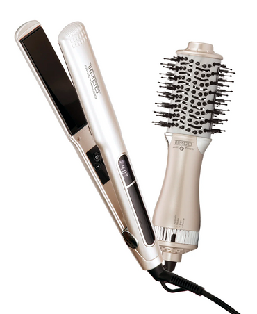 TIMCO KIT 2 EN 1 CEPILLO ALACIADOR AJHB2007/ PLANCHA PARA CABELLO P1098
