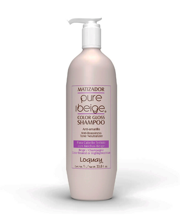 LOQUAY 0045 PURE BEIGE SHAMPOO MATIZADOR 1000 ML.