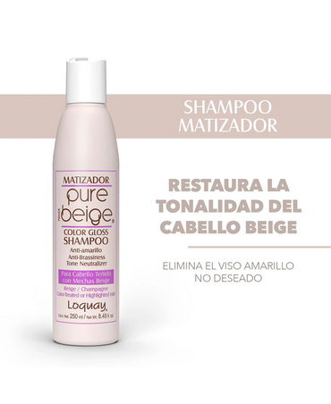 LOQUAY 0045 PURE BEIGE SHAMPOO MATIZADOR 1000 ML.