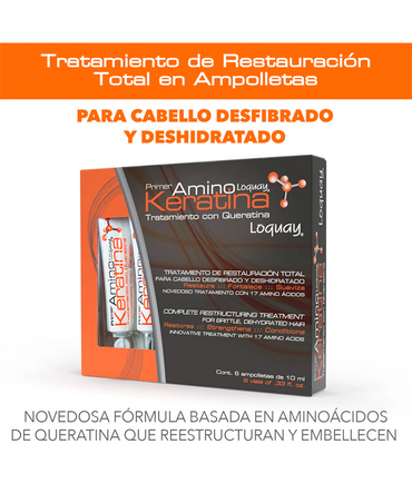LOQUAY 3010 PRIMER AMINO KERATINA AMPOLLETAS 6X10 ML.