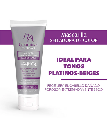 LOQUAY 7020 HA CERAMIDAS MASCARILLA TONOS PLATINOS Y BEIGES 225 G.