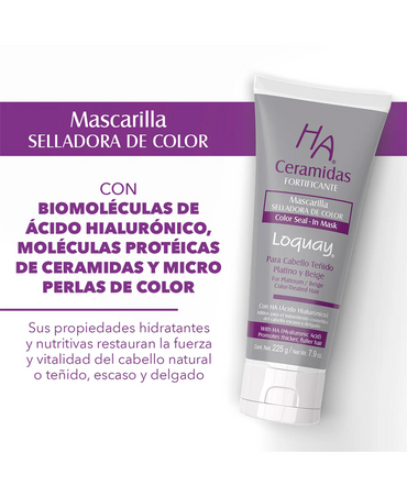 LOQUAY 7020 HA CERAMIDAS MASCARILLA TONOS PLATINOS Y BEIGES 225 G.