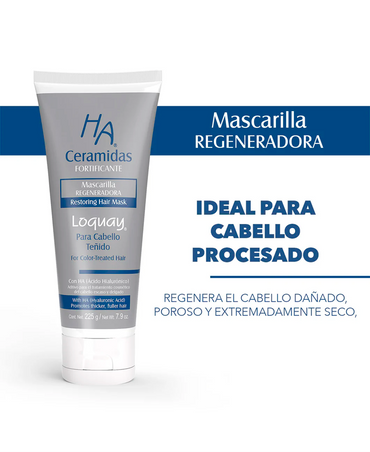 LOQUAY 7023 HA CERAMIDAS MASCARILLA CABELLO TEÑIDO 225 G.