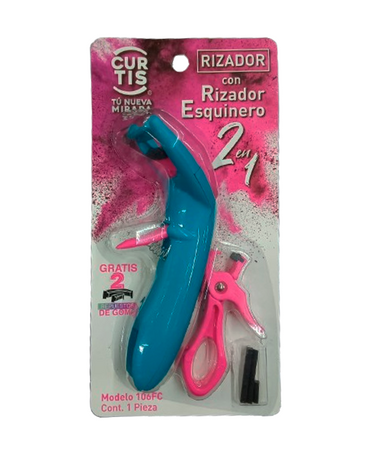 CURTIS RIZADOR 2 EN 1 CON RIZADOR ESQUINERO VARIOS COLORES