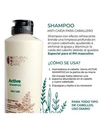 NBC ACTIVE SHAMPOO ANTICAIDA 300 ML. - El Palacio De La Belleza