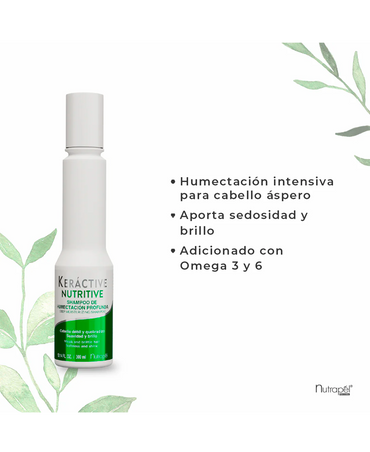 NUTRAPEL KERACTIVE NUTRITIVE SHAMPOO BAMBOO & GREEN TEA 300 ML. SBG30