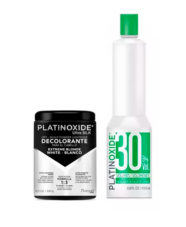 PLATINOXIDE DECOLORANTE BLANCO ULTRA SILK 350 G. + PEROX. LITRO DESB