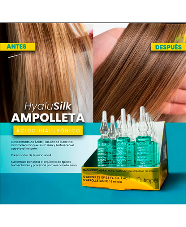 NUTRAPEL HYALUSILK AMPOLLETA 15 ML. CAJA C/12 CA.HY