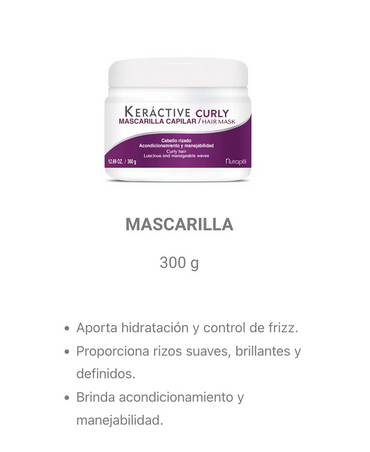 NUTRAPEL KERACTIVE CURLY TRATAMIENTO RIZOS MASK 360 GRS. TKC30