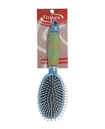 TANYS CEPILLO BR9551B-P ACOLCHADO OVALADO MANGO SILICON FLORES(D)
