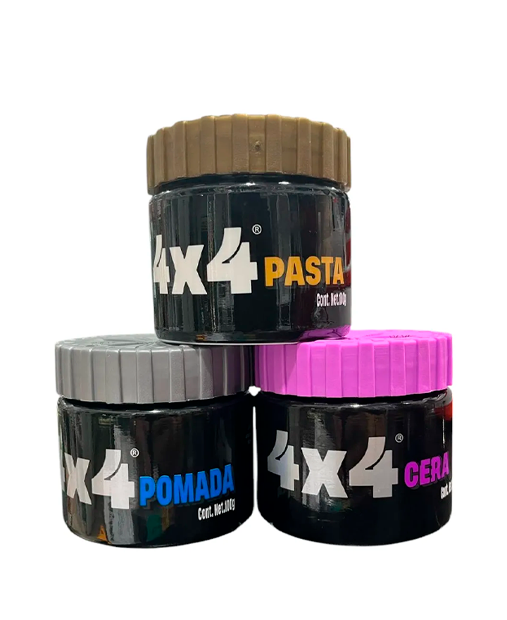 4X4 KIT 3 PACK POMADA + PASTA + CERA 100 GRS.