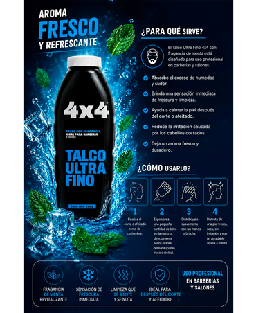 4X4 PROFESIONAL TALCO ULTRA FINO CLASICO 255 GRS.