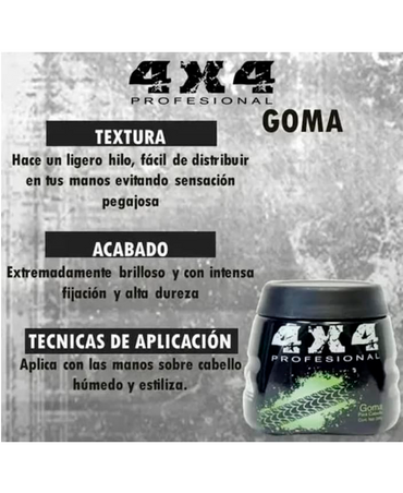 4X4 PROFESIONAL GOMA PARA CABELLO 280 GRS.