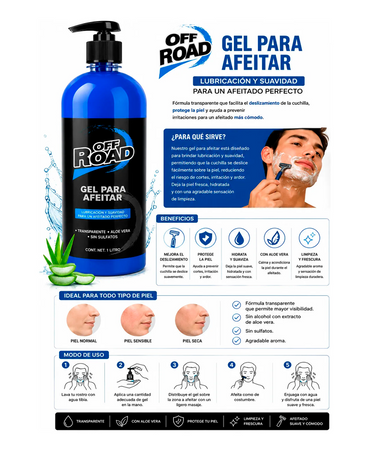 4x4 GEL PARA AFEITAR OFF ROAD 1 KG. AZUL