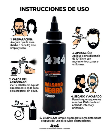 4X4 BALSAMO PARA AEROGRAFO NEGRO 135  ML.