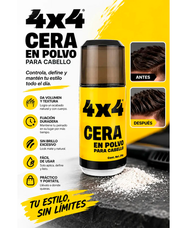4X4 PROFESIONAL CERA EN POLVO 20 GRS.