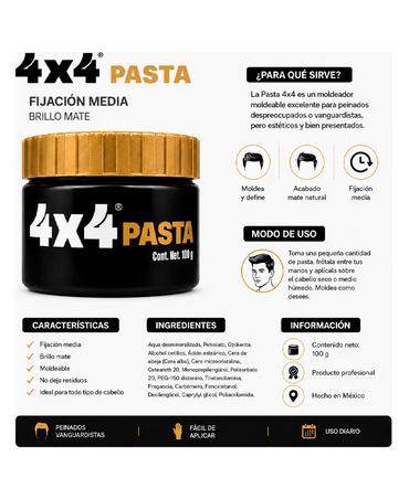 4X4 PROFESIONAL PASTA PARA EL CABELLO 100 GRS.