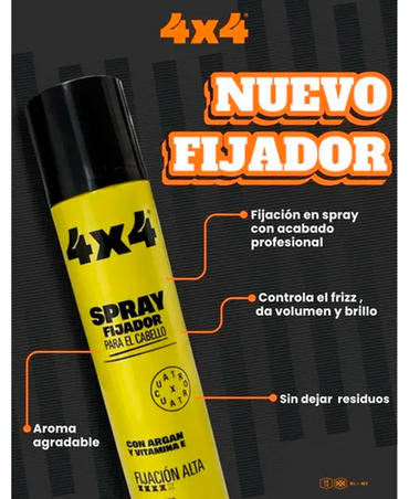 4X4 SPRAY FIJADOR PARA CABELLO 400 ML.